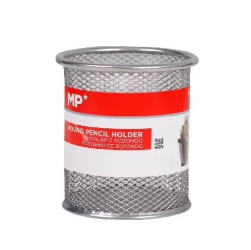 Portalápices Metal Redondo Plata