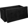Puf Plegable Doble «Lysandre» Terciopelo Negro