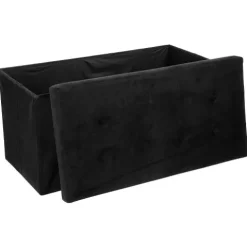 Puf Plegable Doble «Lysandre» Terciopelo Negro