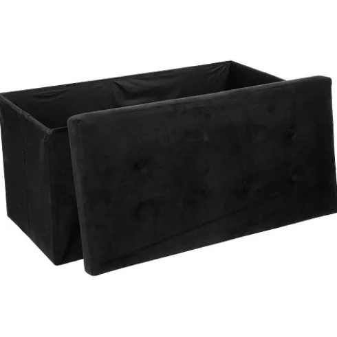 Puf Plegable Doble «Lysandre» Terciopelo Negro