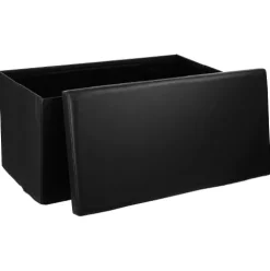Puf Plegable Doble PVC Negro