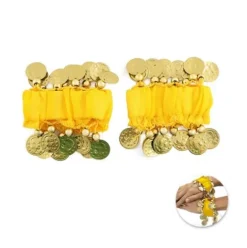 Pulsera De Monedas Amarillo 2pcs