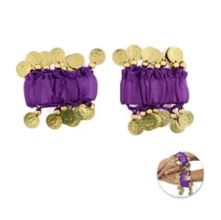 Pulsera De Monedas Morado 2pcs