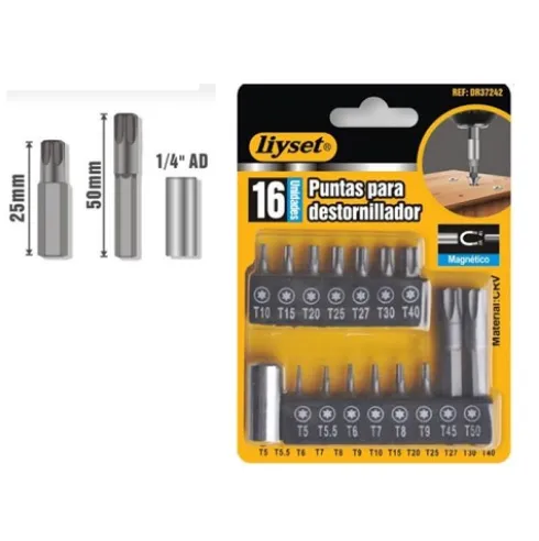 Puntas Para Destornillador Torx 16PCS