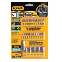 Puntas y Vasos Para Destornillador 26PCS