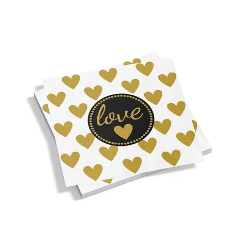 Servilletas Love Dorada 20uds
