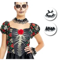 Set Choker y Brazalete Catrina Negro