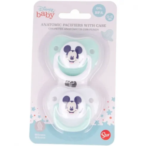 Set 2 Chupetes Tetina Anatómica 0-6M «COOL LIKE MICKEY»