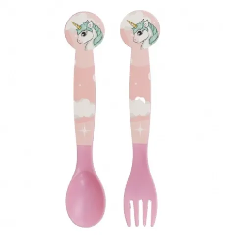 Set 2 Cubiertos PP Unicorn Rainbow