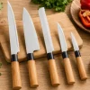 Set de 5 Cuchillos con Mango de Bambú