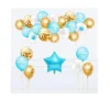 Set de Globos Azul Oro Blanco 37pcs