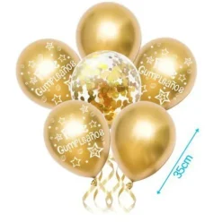 Set de Globos Confeti Oro 6pcs