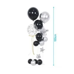 Set de Globos Con Soporte Negro 20pcs