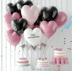 Set de Globos Corazon Rosa 14pcs