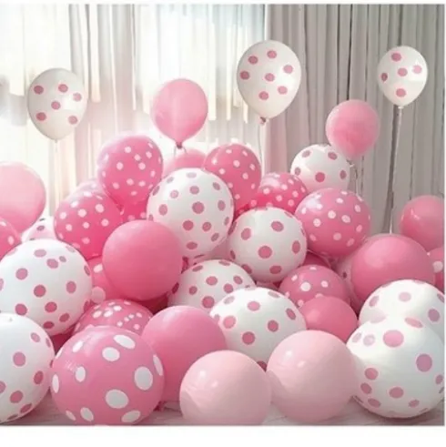 Set de Globos Rosa Topos 20pcs