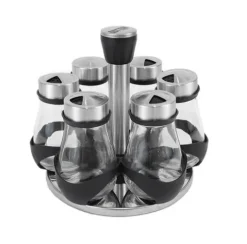 Set 6 Especieros Vidrio C/Soporte