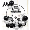 Set Globos Feliz Cumpleaños Negro/palta 49pcs