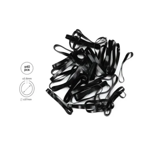 Set Gomas Elásticas Negro Ancha 40pcs