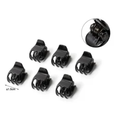 Set Mini Pinzas Para Cabello Acrílica Negro 6pcs