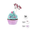 Set Papel Cupcakes y Toppers Unicornio