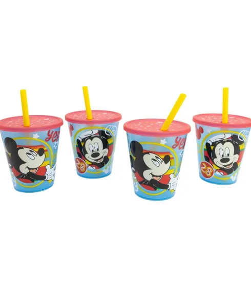 Set 4PCS Vaso Caña PP Joy 285 ML Mickey