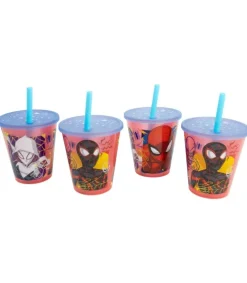Set 4PCS Vaso Caña PP Joy 285 ML Spiderman