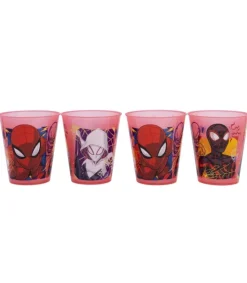 Set 4PCS Vaso PP Joy 285 ML Spiderman