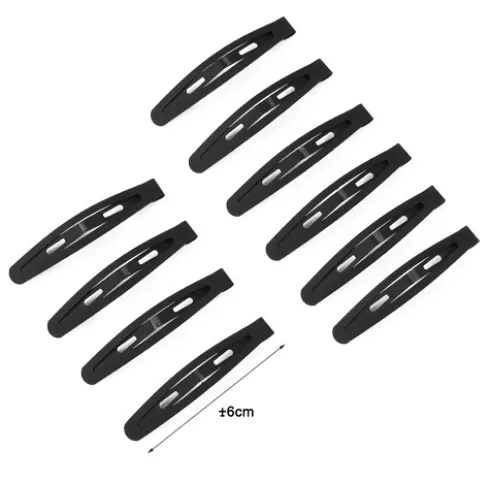 Set Pinzas Para Cabello Negro 10pcs