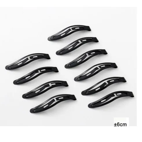 Set Pinzas Para Cabello Negro 6cm 10pcs