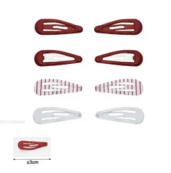 Set Pinzas Para Cabello Rojo 8pcs
