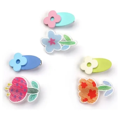 Set Pinzas Pelo Flores 2pcs