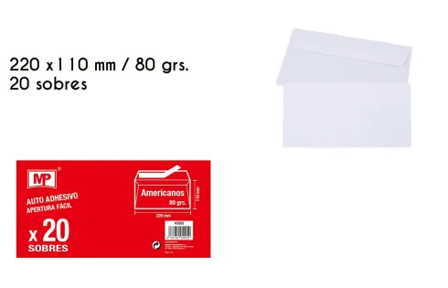 Sobres Blancos 220X110MM