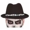 Sombrero Negro Detalle Huesos