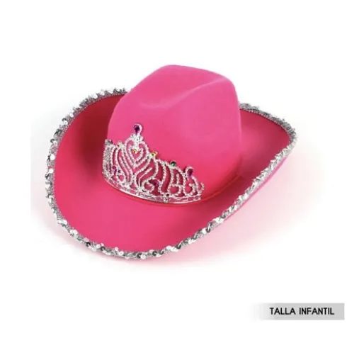 Sombrero Vaquero Rosa Corona Infantil