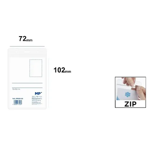 Tarjeta Identificación Vertical Con ZIP