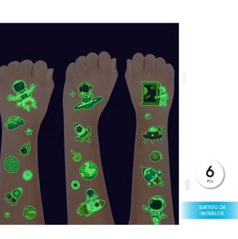 Tatoo Luminiscente Space 6.8cm 6pcs
