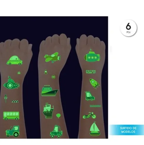 Tatoo Luminiscente Trafico 6.8cm 6pcs