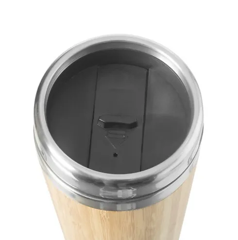 Taza Isotérmica Acero Inox Bambú 38cl