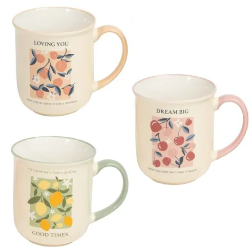 Taza Mug 400ML Frutas 3M