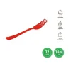 Tenedor Alta Calidad Reutilizable Rojo 18,5CM