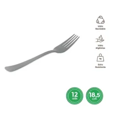 Tenedor Alta Calidad Reutilizable Plata 18,5CM
