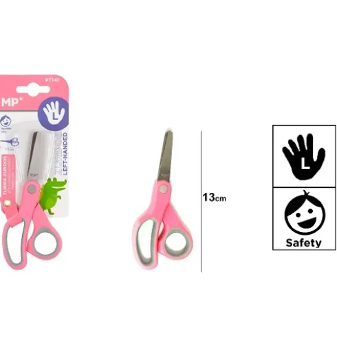 Tijera Para Zurdos Infantil 13cm Rosa