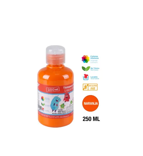 Témpera 250ml Naranja