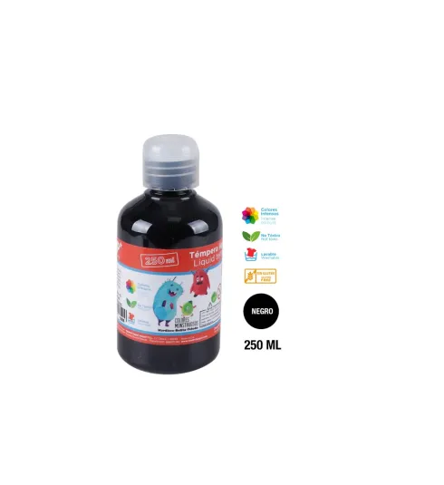 Témpera 250ml Negro
