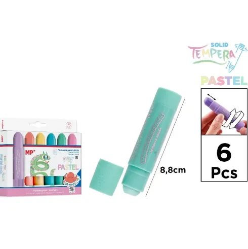 Témpera Sólida Pastel 6U