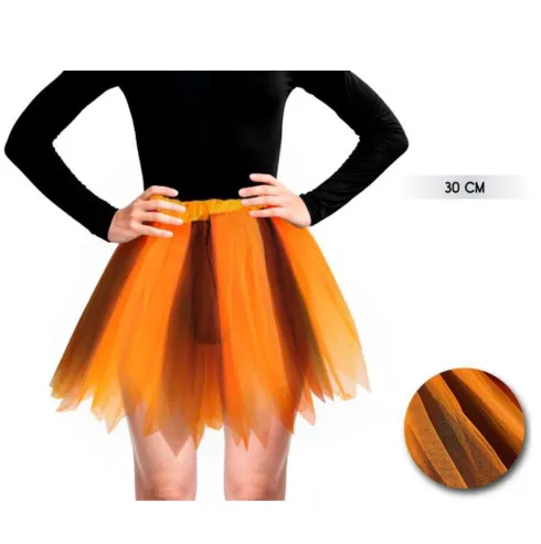Tutu Bicolor Naranja/Negro 30cm