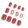 Uñas Postizas Desmontables Rojo 12pcs