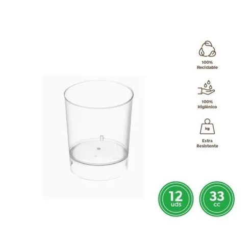 Vaso Chupito Reutilizable Transparente 33cc PP