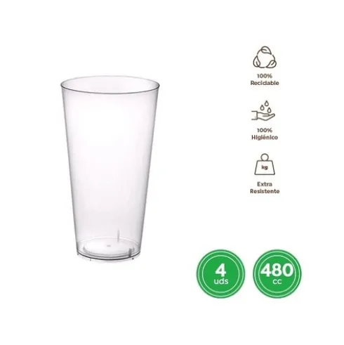 Vaso Cocktail Reutilizable Transparente 480cc