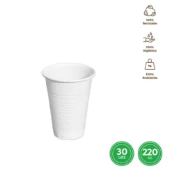 Vaso Irrompible Blanco 220cc 30uds